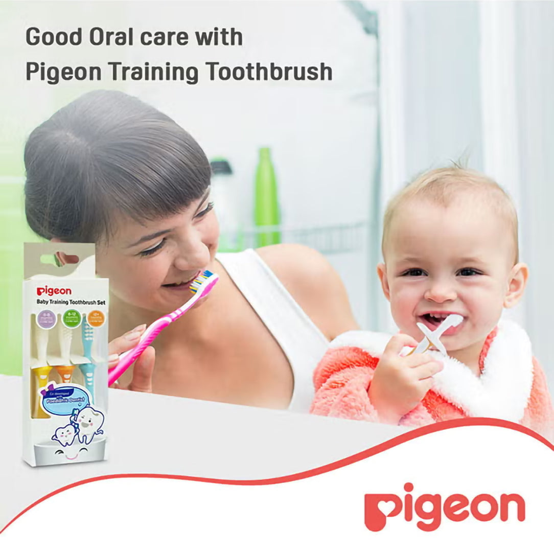 Pigeon Baby Training Toothbrush Lesson 3 - 12M+, Toothbrushes