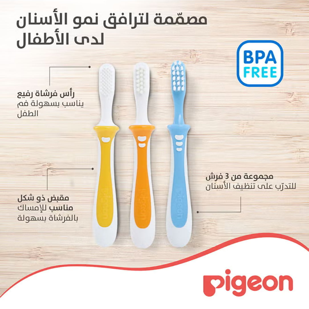 Pigeon Baby Training Toothbrush Lesson 3 - 12M+, Toothbrushes