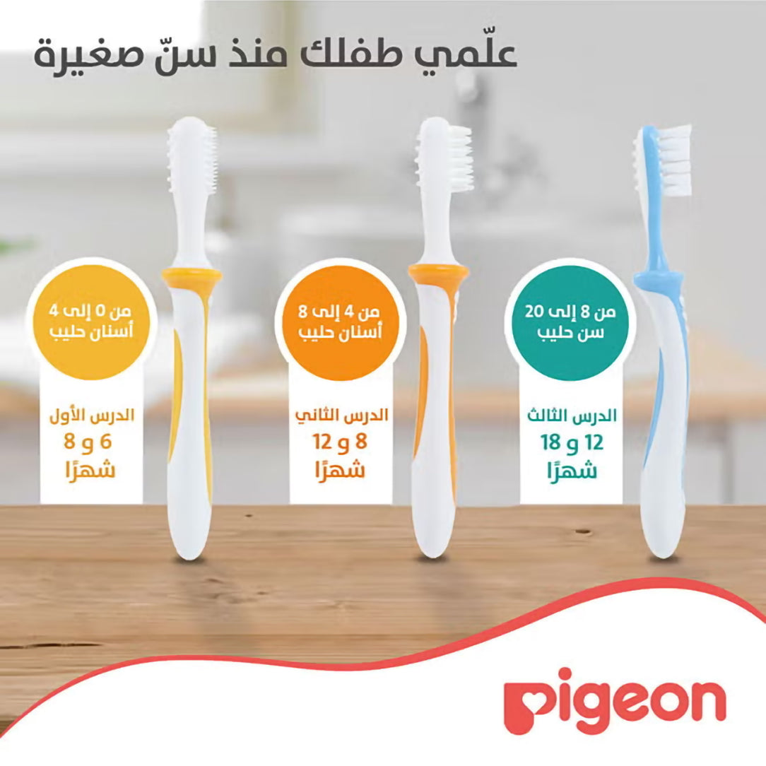 Pigeon Baby Training Toothbrush Lesson 3 - 12M+, Toothbrushes