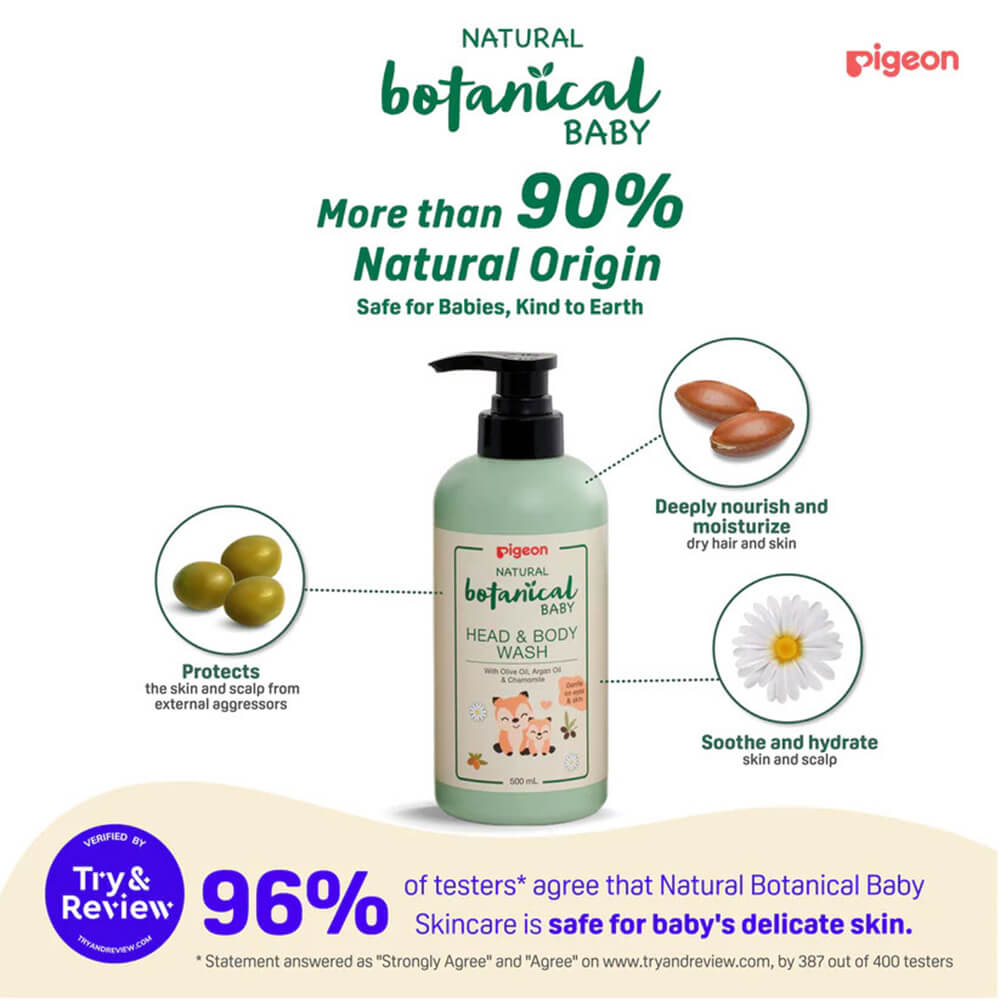 Pigeon 2-in-1 head and body wash – botanical 500ml size