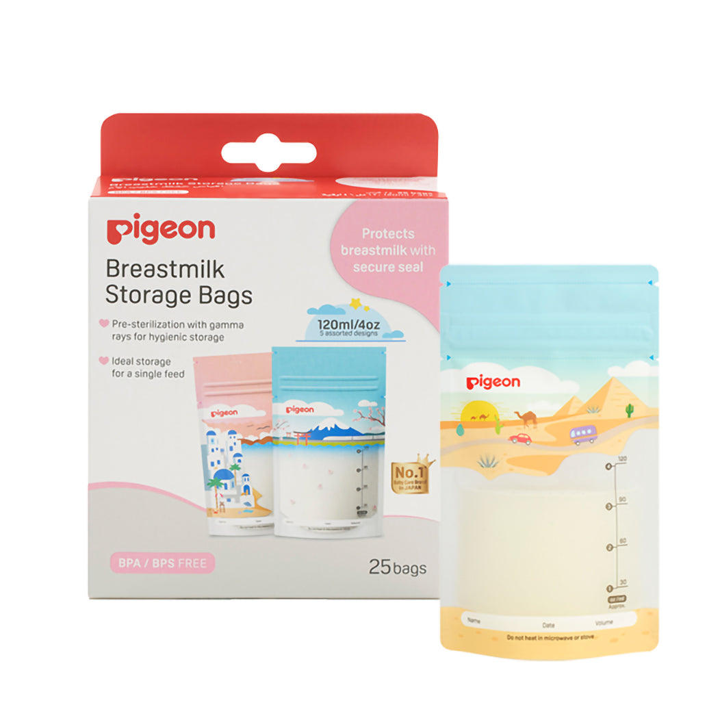 Pigeon Breast Milk Storage Bags 180ml - Pack of 25 (79321), Breast Milk Storage Containers