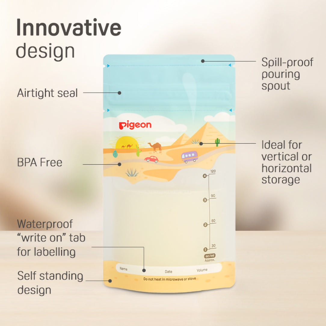 Pigeon Breast Milk Storage Bags 180ml - Pack of 25 (79321), Breast Milk Storage Containers