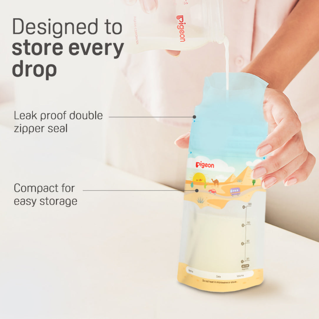 Pigeon Breast Milk Storage Bags 180ml - Pack of 25 (79321), Breast Milk Storage Containers