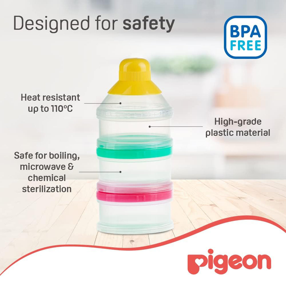 Pigeon Coloured Portable Milk Powder Container, Feeding Essentials