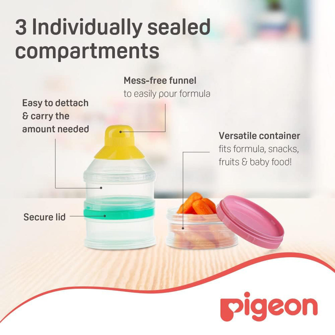Pigeon Coloured Portable Milk Powder Container, Feeding Essentials