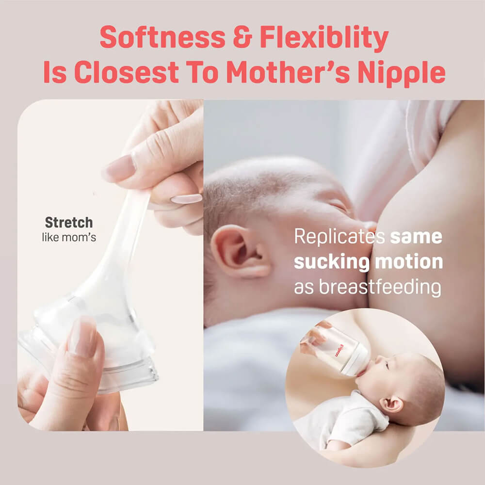 Wide-neck 160ml bottle – compatible with Pigeon SoftTouch nipples