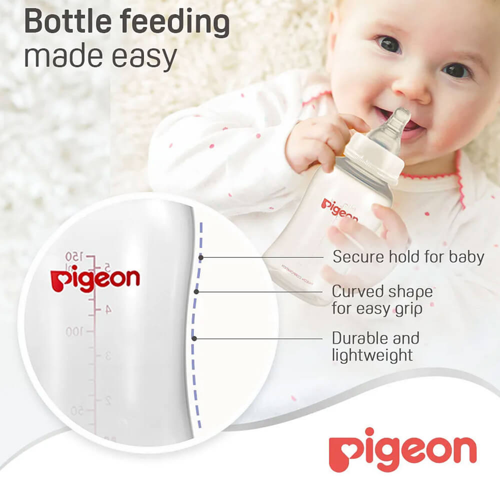 Flexible feeding bottle – Pigeon 5oz size for infants