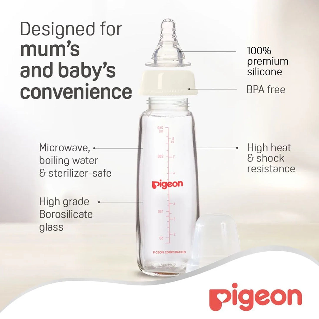 Pigeon Glass Nurser K-4 Feeding Bottle - 120ml, Standard Bottles
