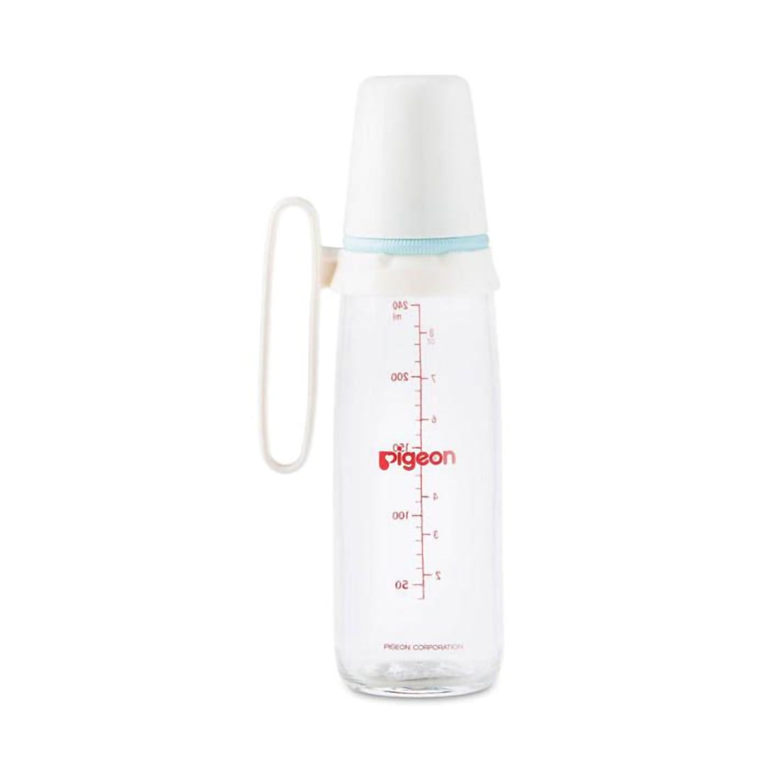 Pigeon Glass Nursing Bottle with Handle 240ml , Standard Bottles 