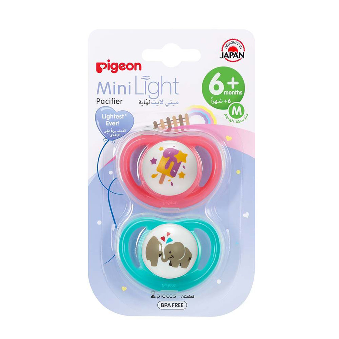 Pigeon MiniLight Pacifier Twin Pack - Size M (Girl), Pacifiers
