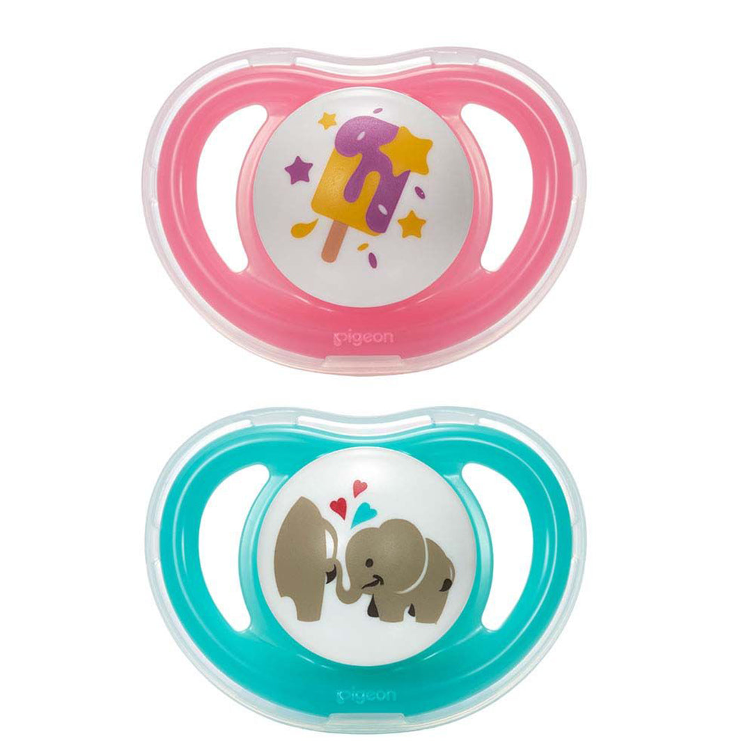 Pigeon MiniLight Pacifier Twin Pack - Size M (Girl), Pacifiers