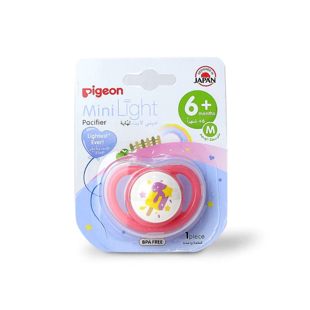 Pigeon Minilight Pacifier 6+ Months Medium - Girl (78461), Pacifiers