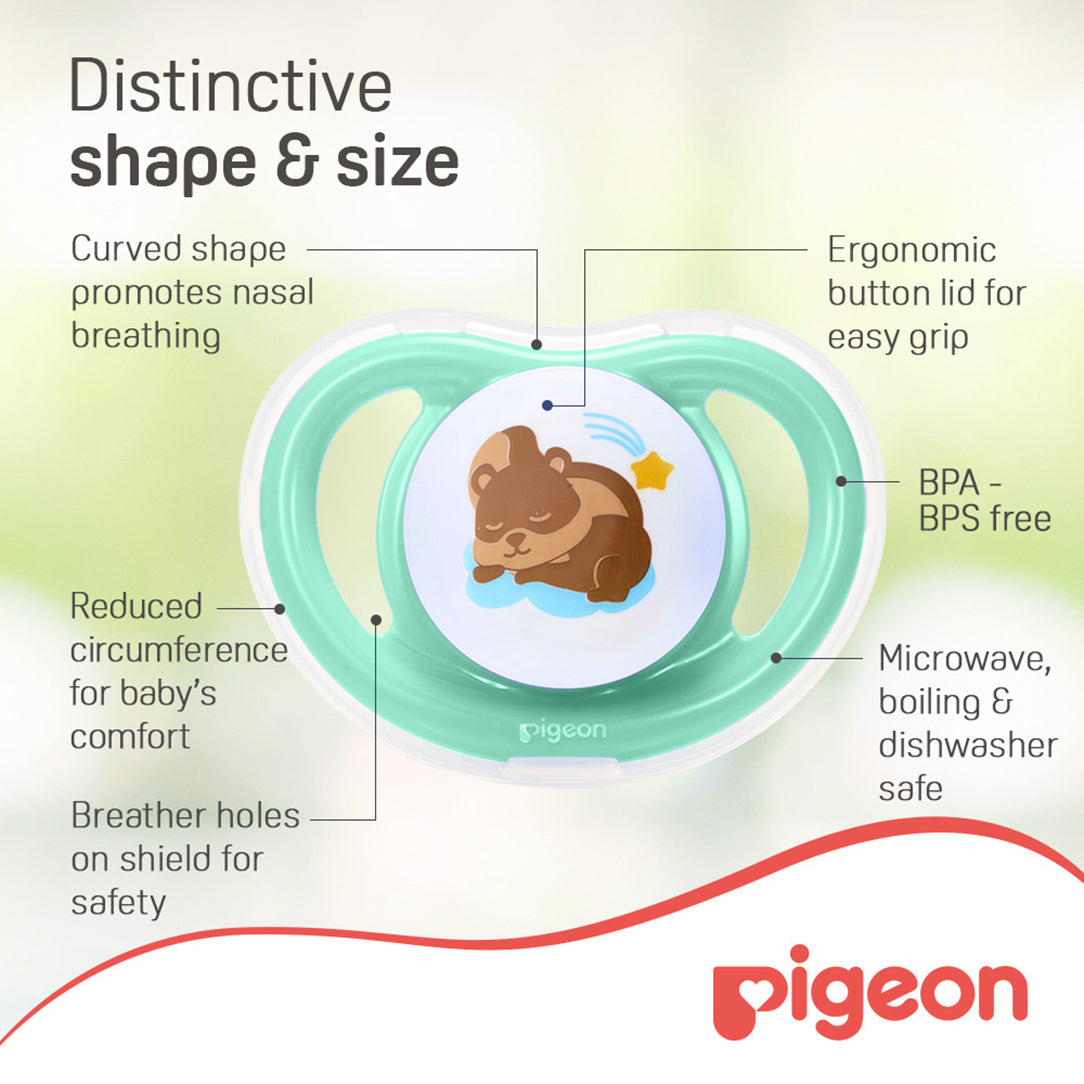 Pigeon Minilight Pacifier Small 0+ Months - Twin Pack Boys (78259), Pacifiers