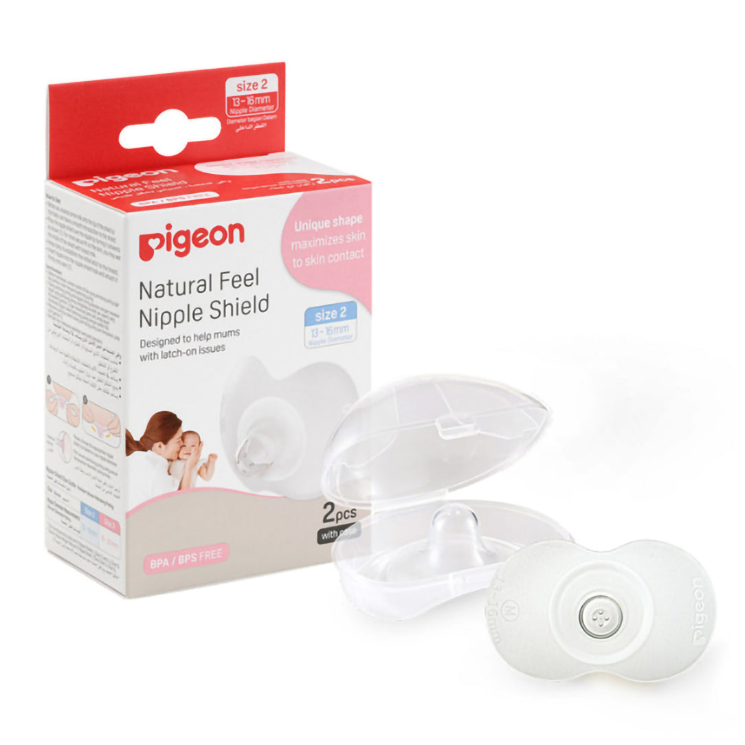 Pigeon Natural-Fit Silicone Nipple Shield with Case - 2 Pieces (16896), Breast Shields
