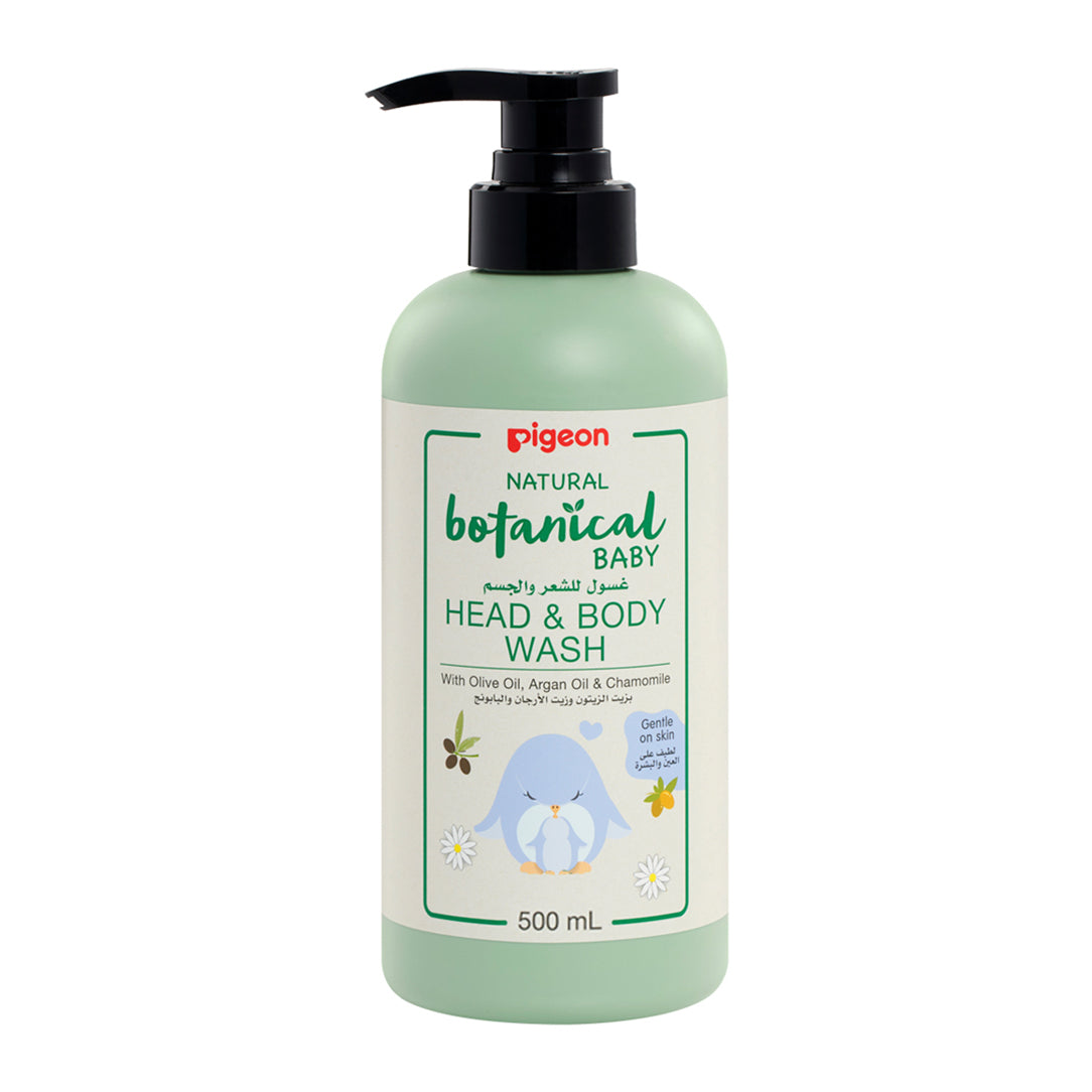 Pigeon Natural Botanical Baby Head & Body Wash 500ml, Baby Bathing 