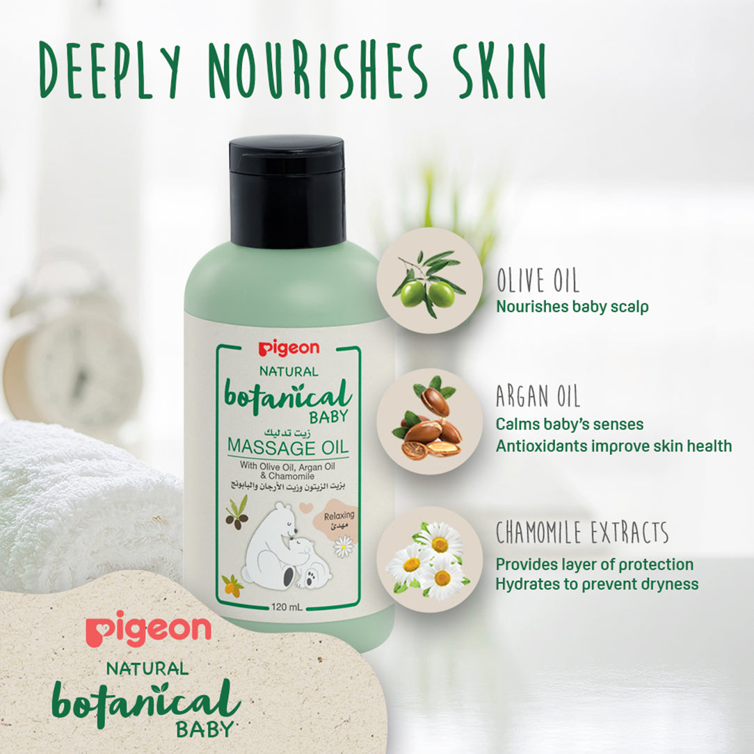 Pigeon Natural Botanical Baby Massage Oil - 120ml, Baby Health