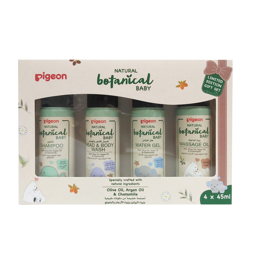 Pigeon Natural Botanical Baby Travel Set - 4 Pieces (4 x 45ml), Baby Health & Grooming Kits 