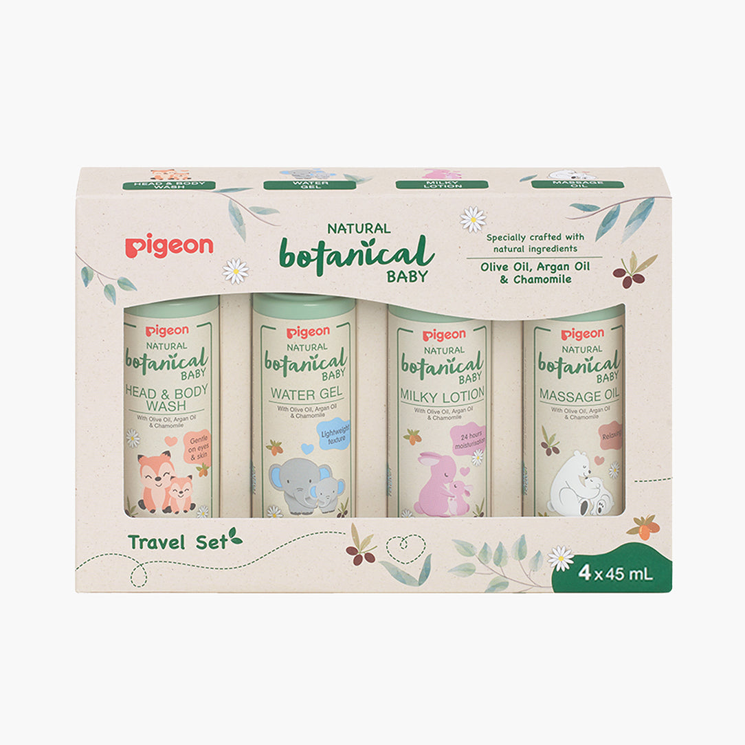 Pigeon Natural Botanical Baby Travel Set - 4 Pieces, Baby Health