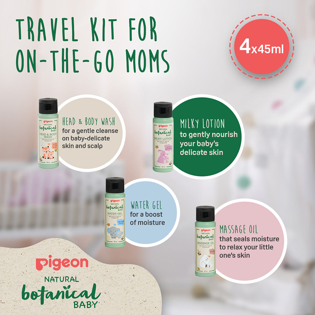 Pigeon Natural Botanical Baby Travel Set - 4 Pieces, Baby Health