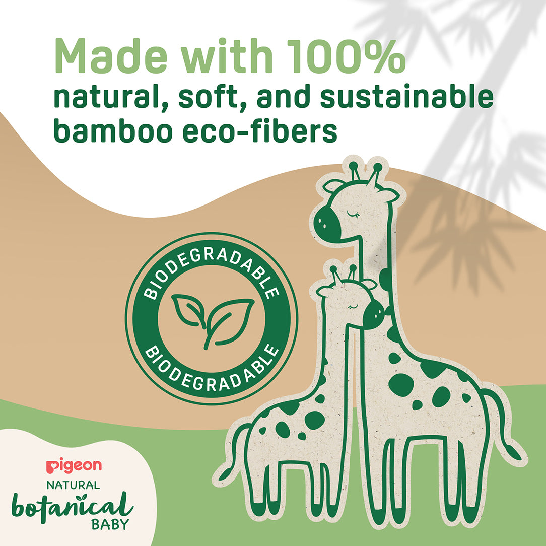 Pigeon Natural Botanical Baby Wipes - 70 Sheets, Disposable Baby Wipes