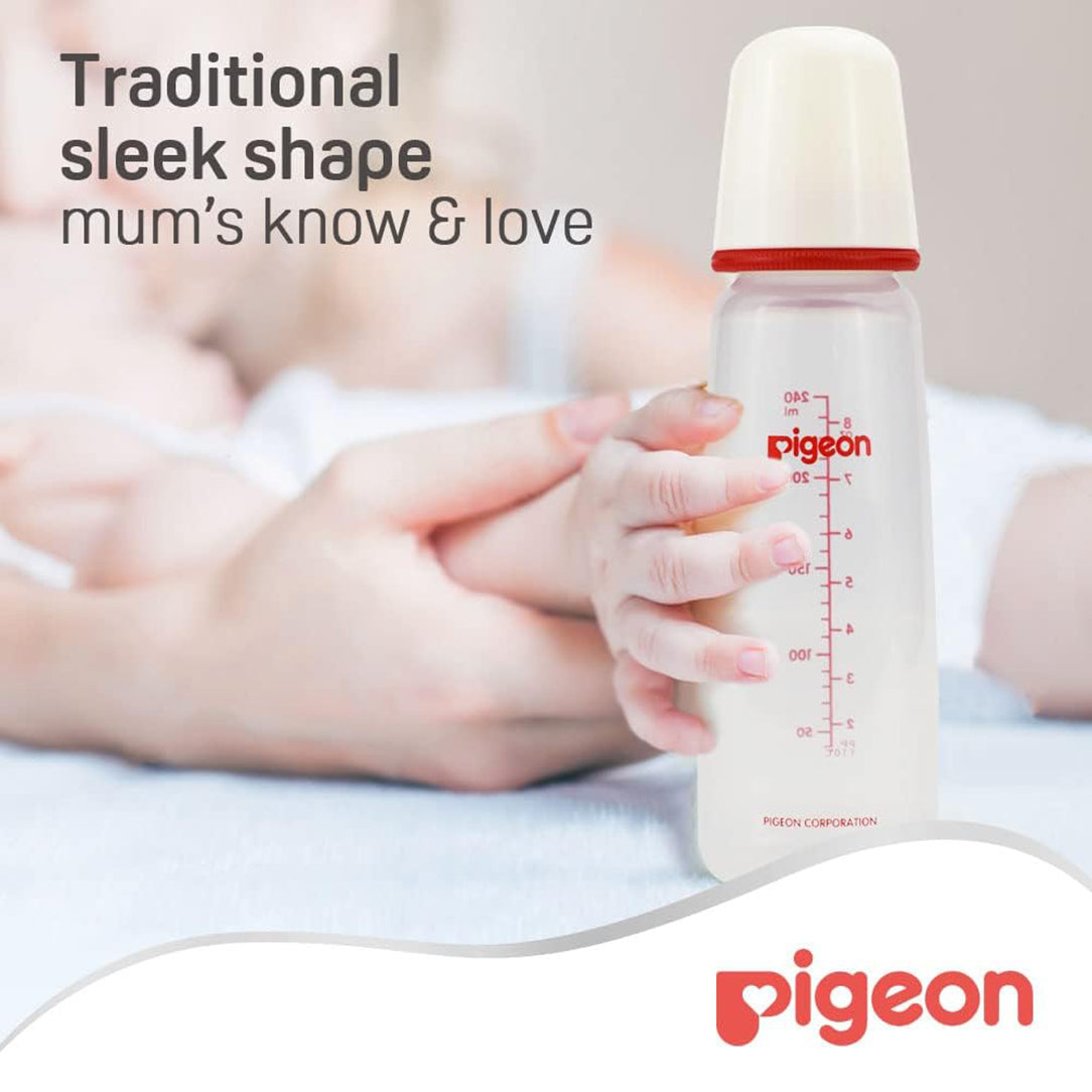 Pigeon Slim Neck Feeding Bottle BPA-Free - 240ml, Wide Neck Bottles