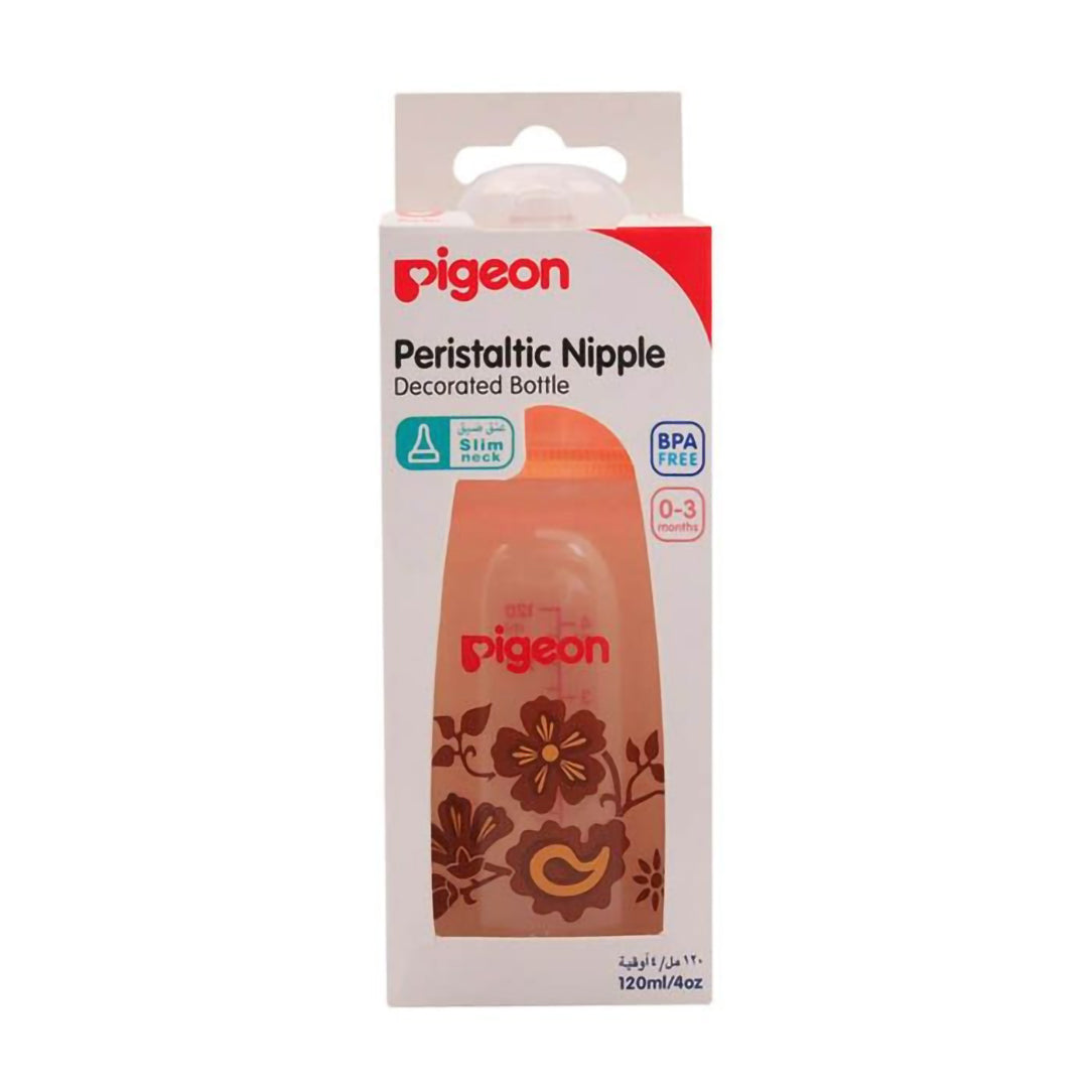 Pigeon Slim Neck Feeding Bottle BPA-Free 120ml - Fruit Design (00417), Standard Bottles