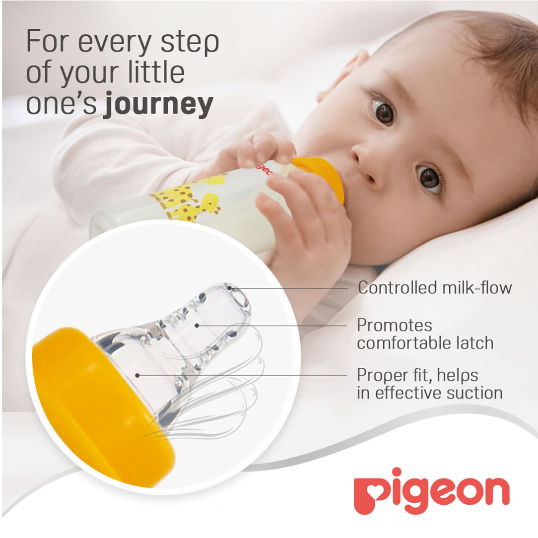 Pigeon Slim Neck Flexible PP Feeding Bottle - 150ml, Standard Bottles