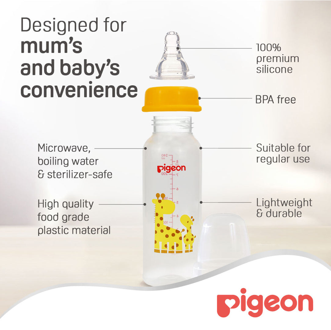 Pigeon Slim Neck Flexible PP Feeding Bottle - 150ml, Standard Bottles