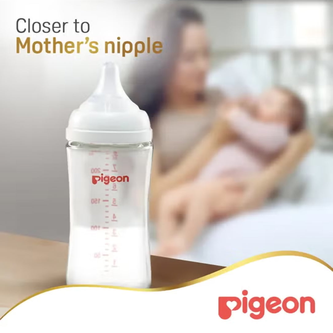 Pigeon SofTouch Wide Neck Glass Nursing Bottle - 240ml (81232), Wide Neck Bottles