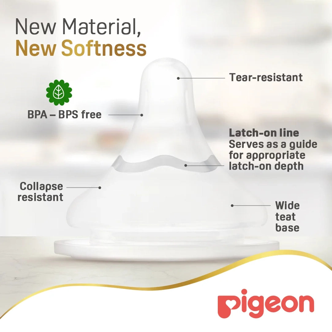 Pigeon SofTouch Wide Neck Nipple Small - Pack of 2 (81240), Wide Neck Nipples
