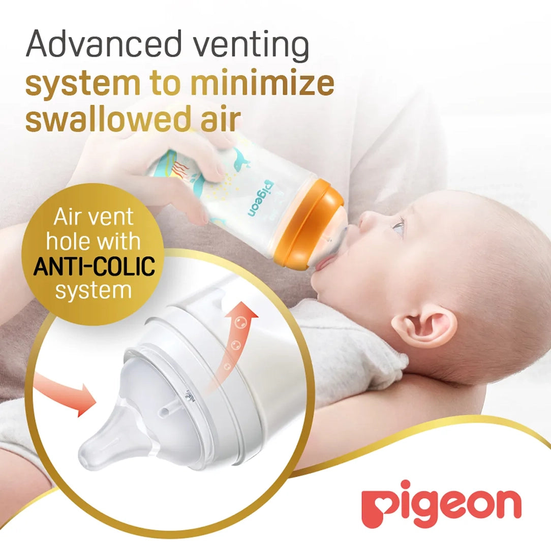 Pigeon SofTouch Wide Neck PP Decorated Nursing Bottle - 240ml (81230), Wide Neck Bottles