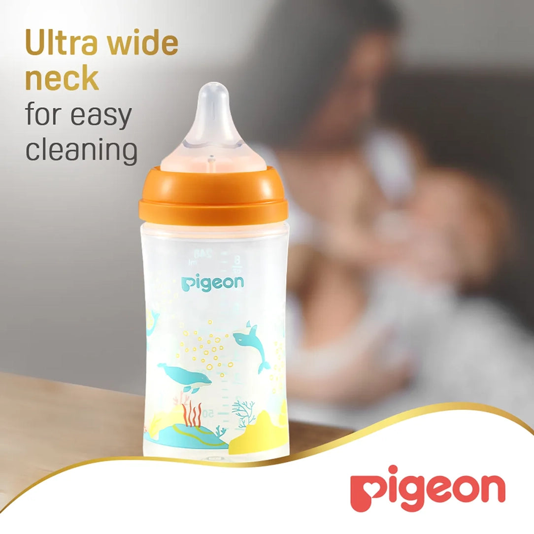 Pigeon SofTouch Wide Neck PP Decorated Nursing Bottle - 240ml (81230), Wide Neck Bottles
