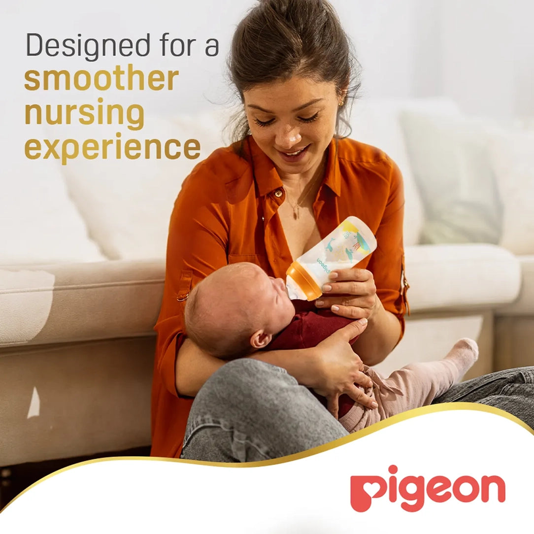 Pigeon SofTouch Wide Neck PP Decorated Nursing Bottle - 240ml (81230), Wide Neck Bottles