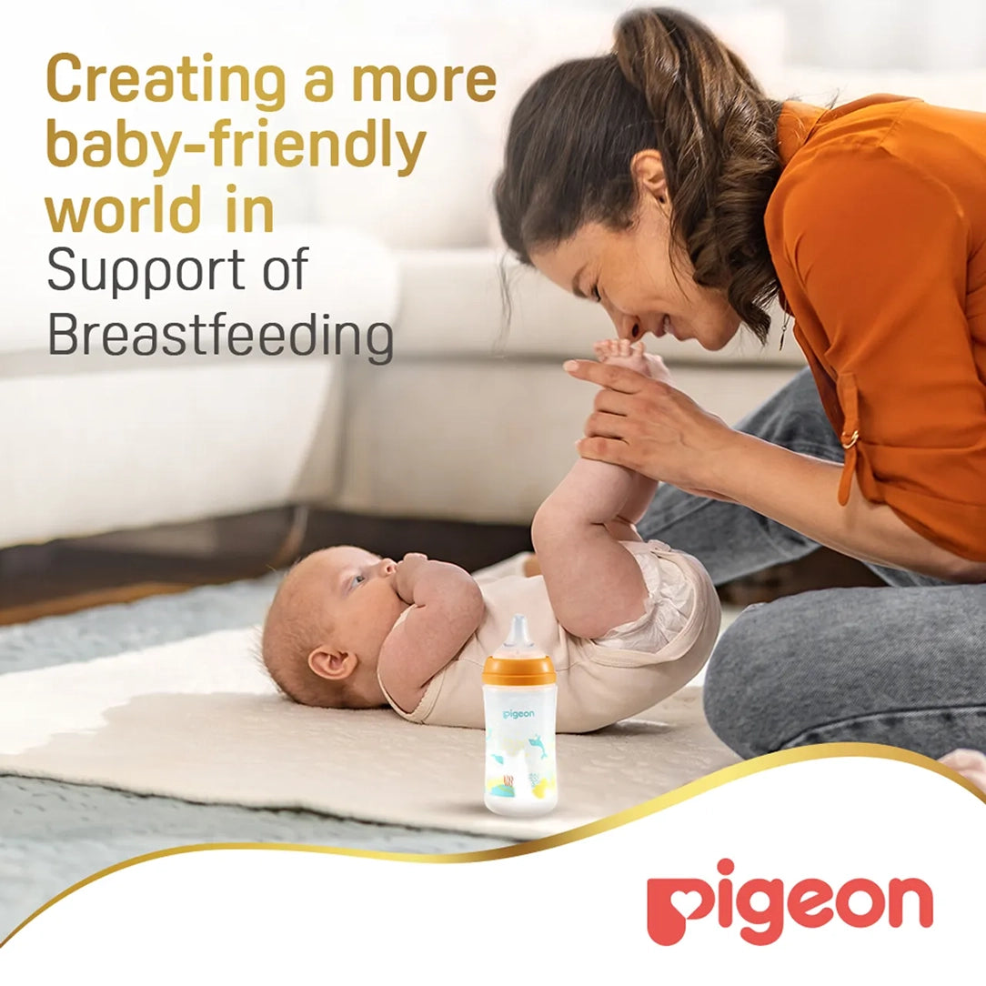 Pigeon SofTouch Wide Neck PP Decorated Nursing Bottle - 240ml (81230), Wide Neck Bottles