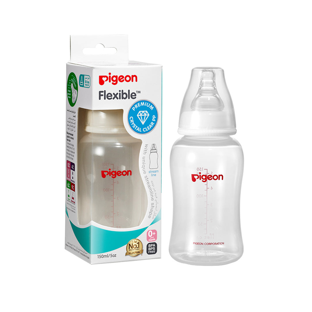 Pigeon Streamline Slim Neck PP Feeding Bottle - 150ml, Standard Bottles 
