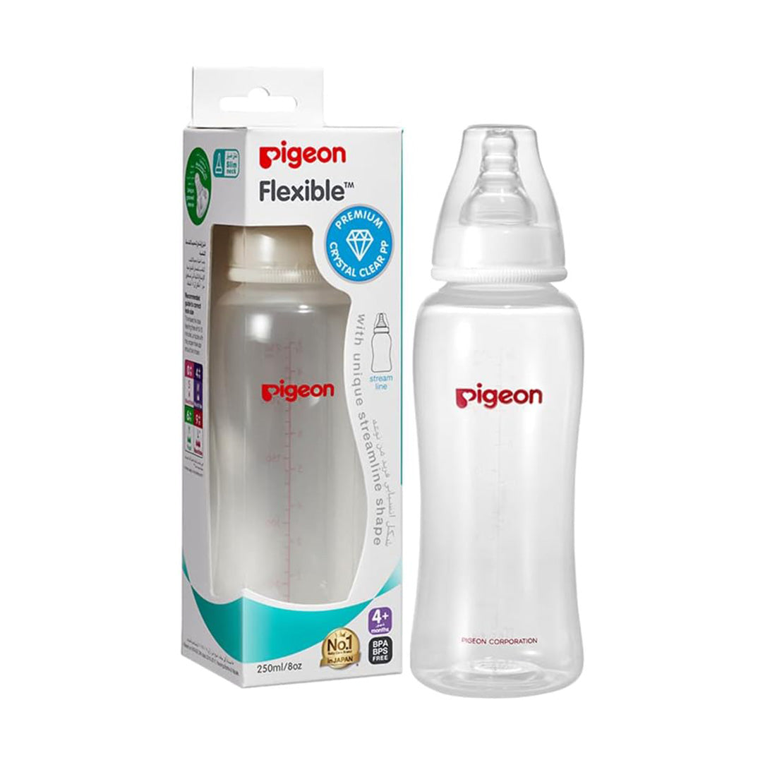 Pigeon Streamline Slim Neck PP Feeding Bottle - 250ml, Standard Bottles
