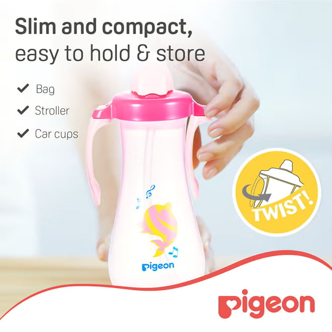 Pigeon Tall Straw Bottle 300ml - Pink (26216), Standard Bottles
