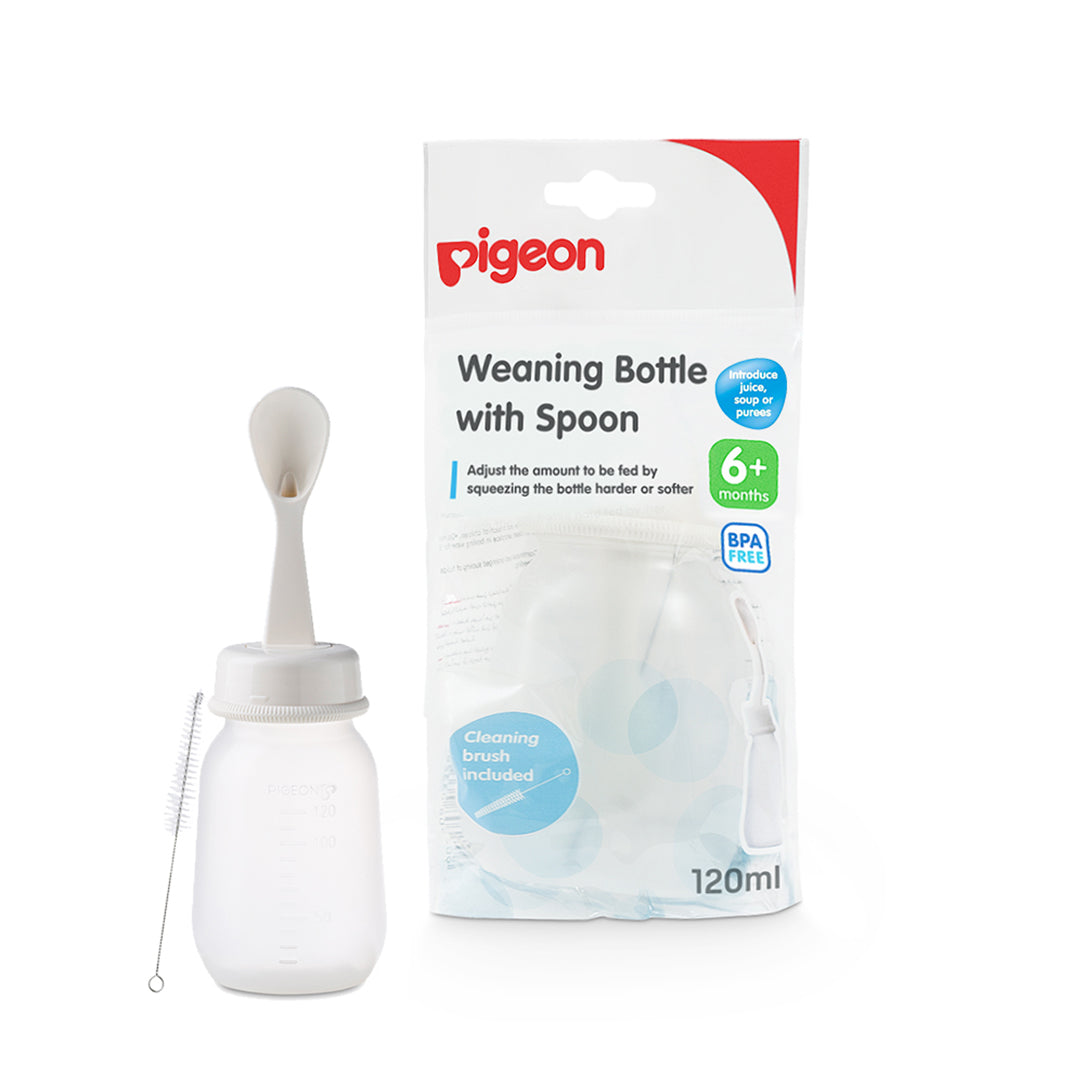 Pigeon Weaning Bottle with Spoon - 120ml, Standard Bottles