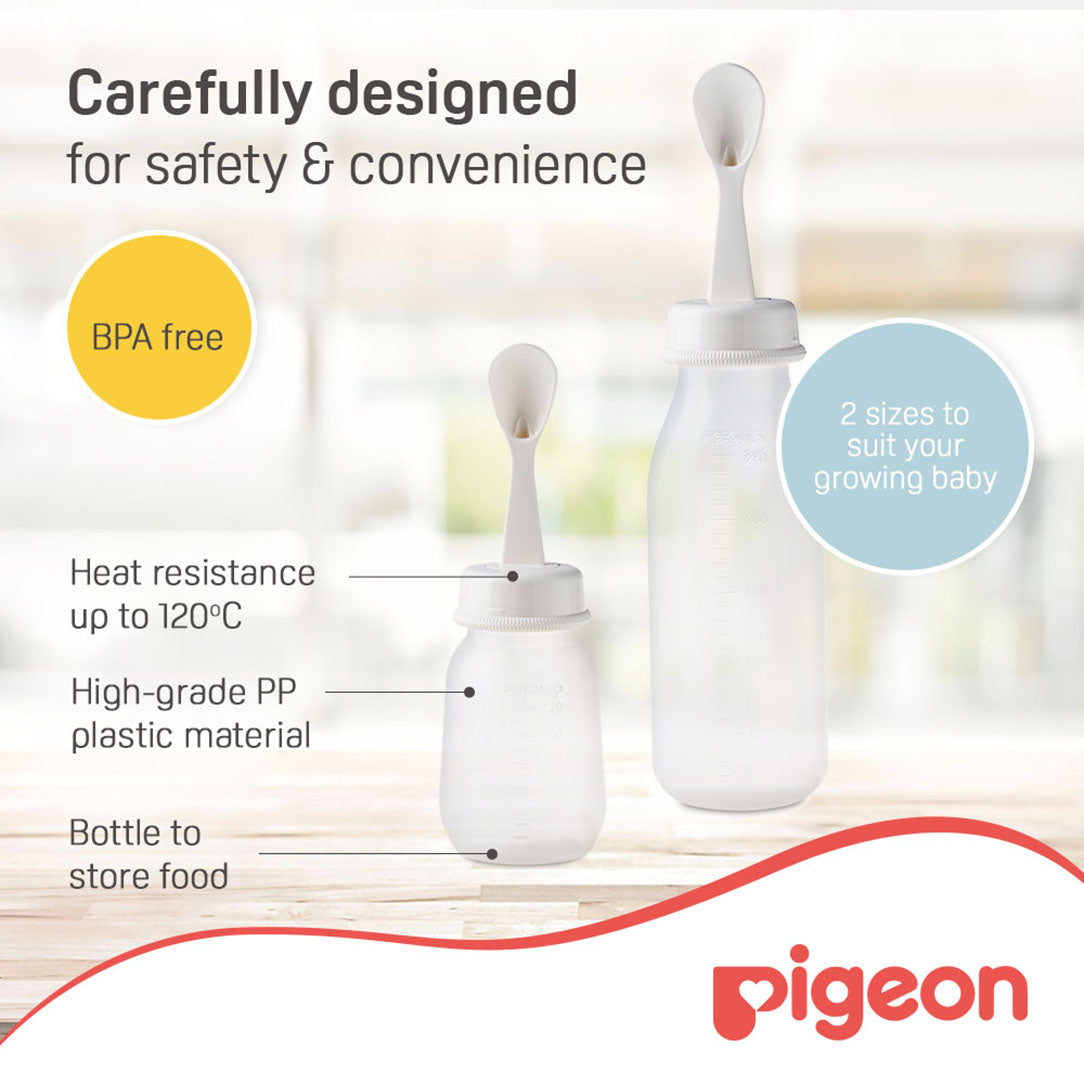 Pigeon Weaning Bottle with Spoon - 120ml, Standard Bottles