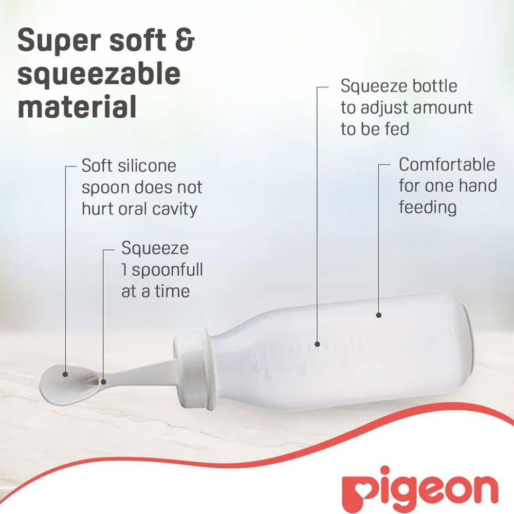 Baby weaning bottle – Pigeon 6+ months with soft spoon tip