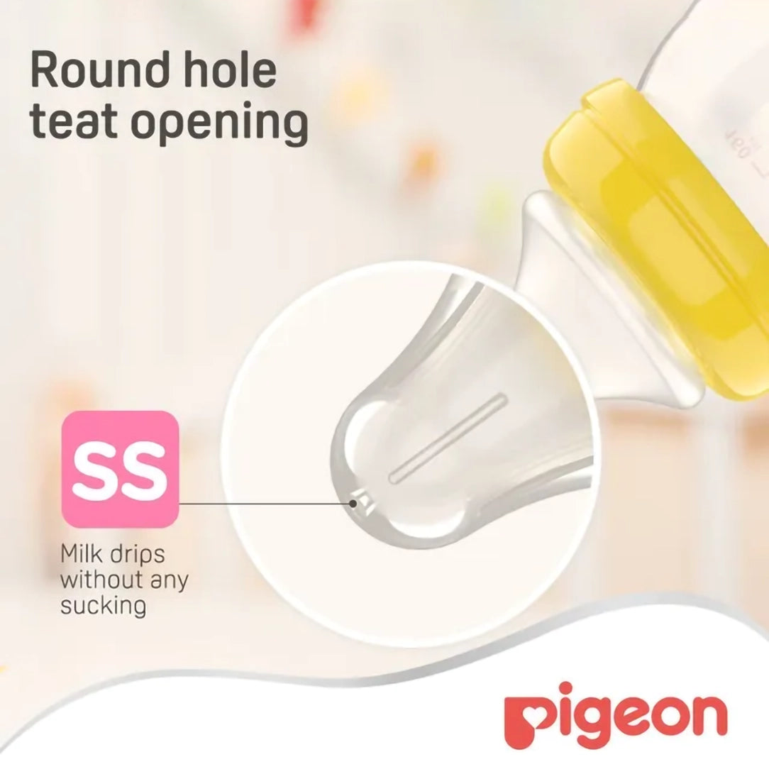 Pigeon Wide Neck Peristaltic Plus Nipple SS - 2pcs Blister Pack (01866), Wide Neck Nipples