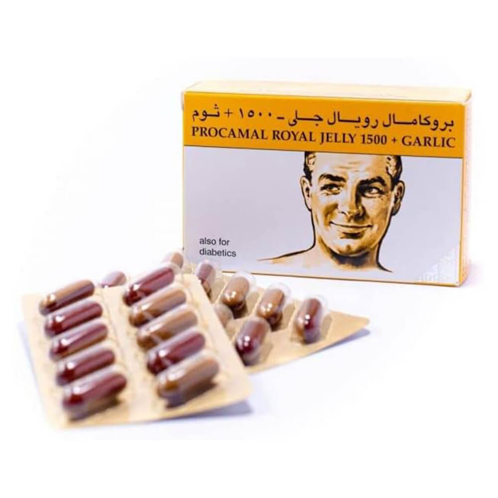 Procomil Royal Jelly - 1500 Garlic Capsules, 30 Pieces, Herbal Supplements