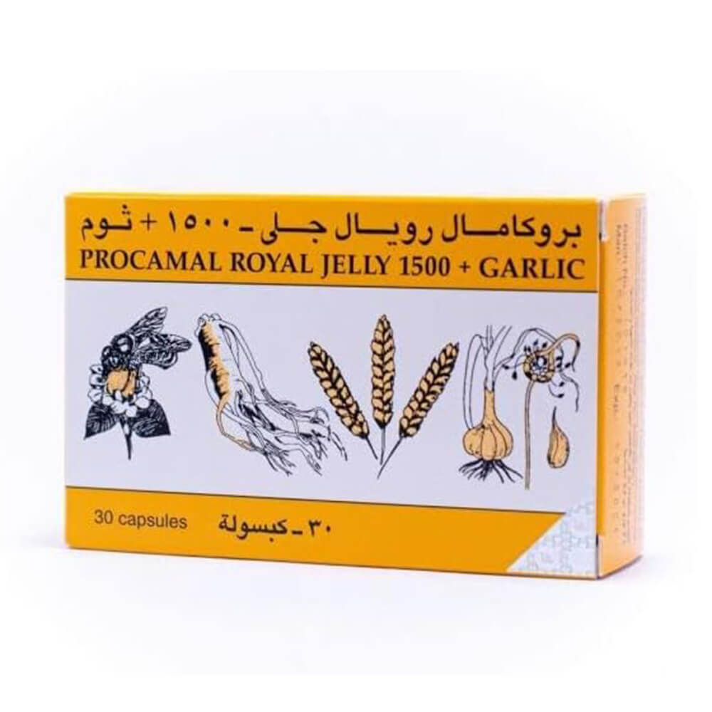 Procomil Royal Jelly - 1500 Garlic Capsules, 30 Pieces, Herbal Supplements