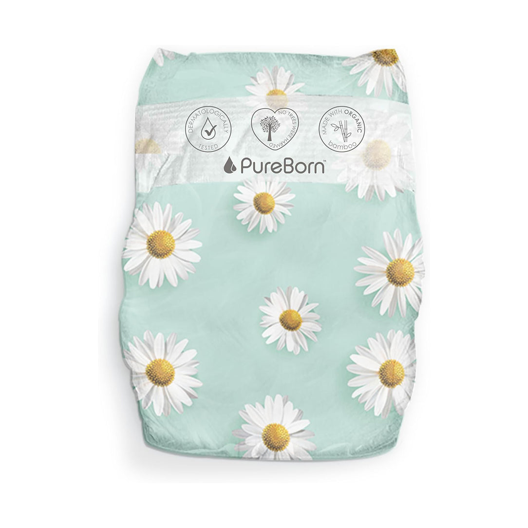 PureBorn Organic Diapers Size 4 (7-12kg) - 24pcs (50566), Disposable Diapers 
