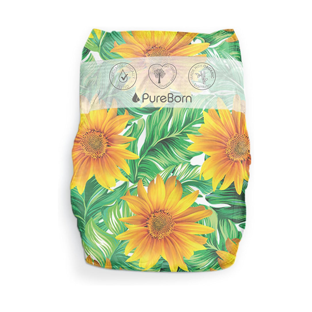 PureBorn Organic Diapers Size 4 (7-12kg) - 24pcs (50566), Disposable Diapers 