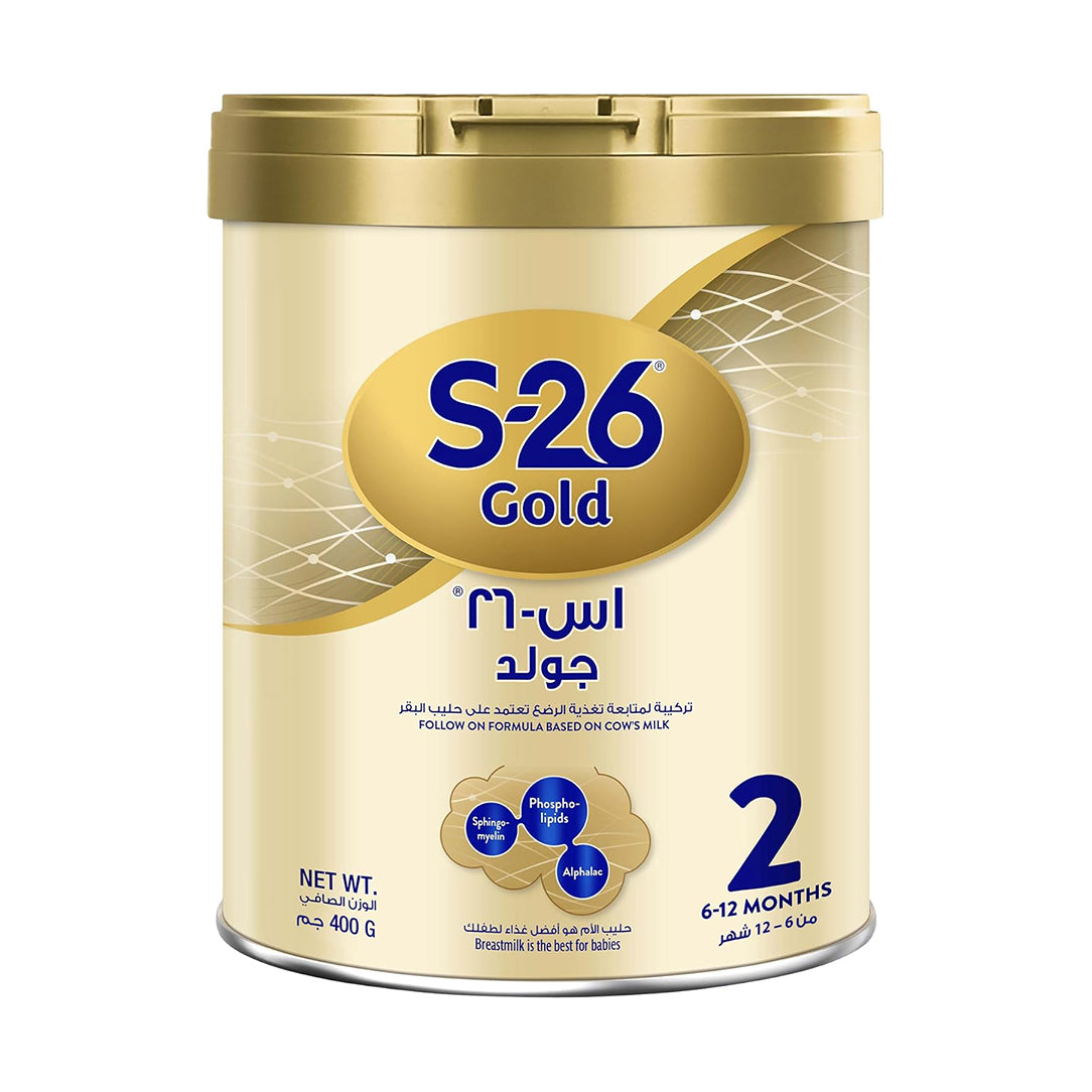 S-26 Gold Stage 2 Follow-On Milk Formula for 6-12 Months - 400g, Dairy Formula 