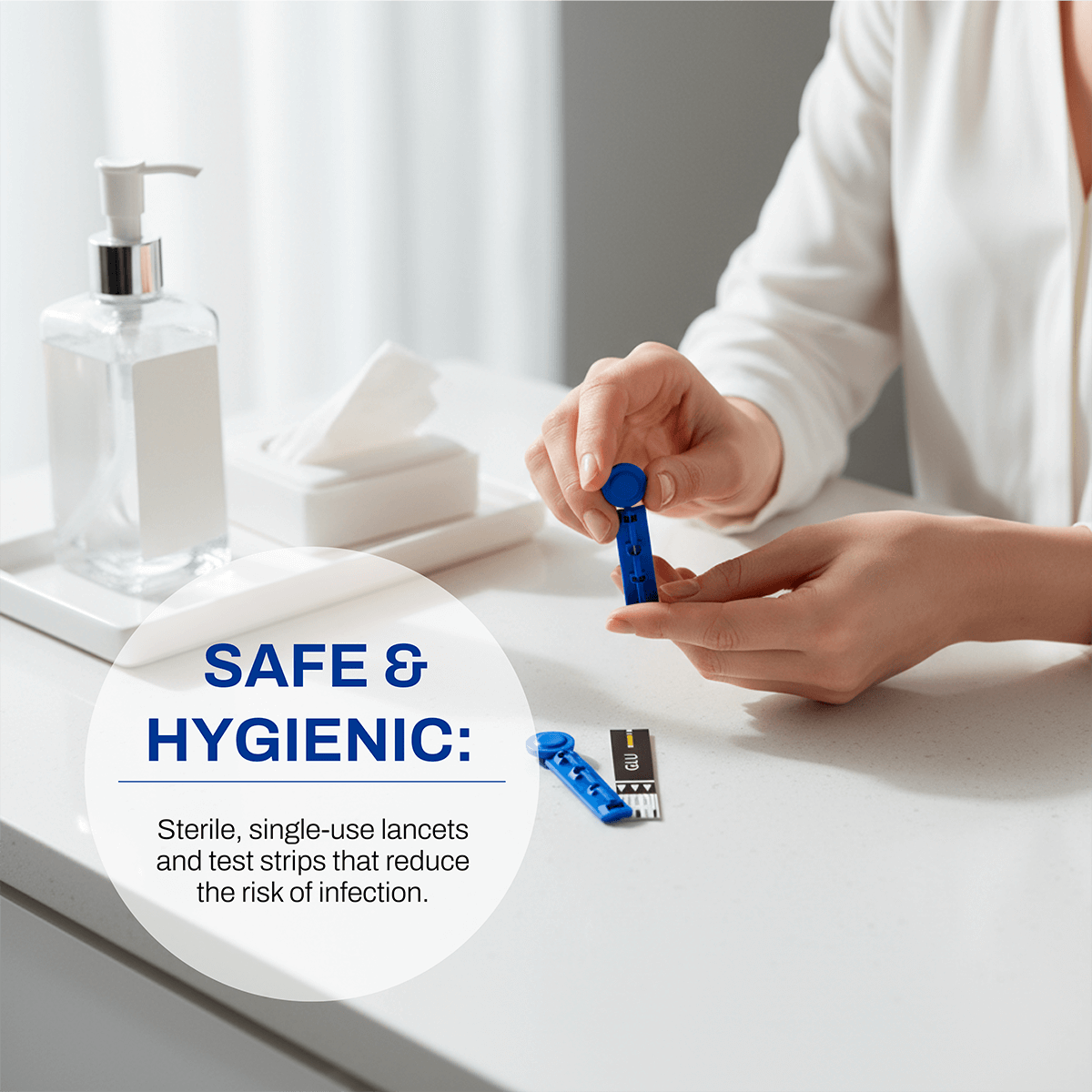 Blood Glucose Monitor Kit with 3 Packs of 50 Test Strips & 3 Packs of 50 Lancets