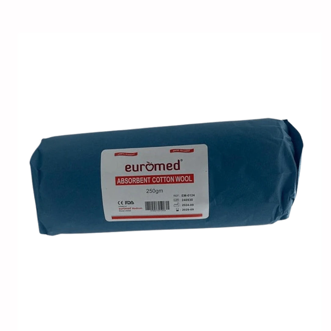 Euromed Absorbent Cotton Wool Roll - 250 g