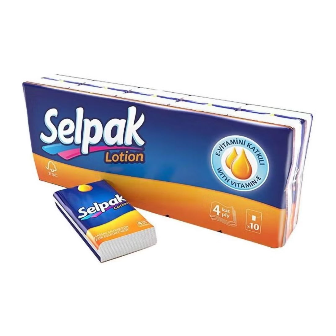 Selpak Pocket Hanky Lotioned Tissues - Pack of 10, Facial Tissues