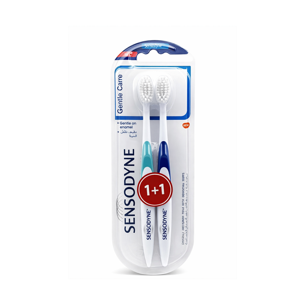 Sensodyne Gentle Care Soft Toothbrush (1+1 Free) - 2 Pcs, Manual Toothbrushes